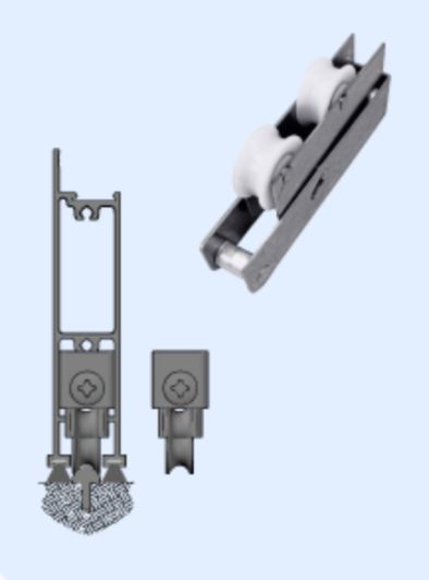 Roldana Suprema Inox Dupla p Trilho Redondo (RS-R150A)