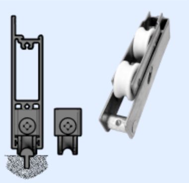Roldana Suprema Inox Dupla p Trilho Redondo
